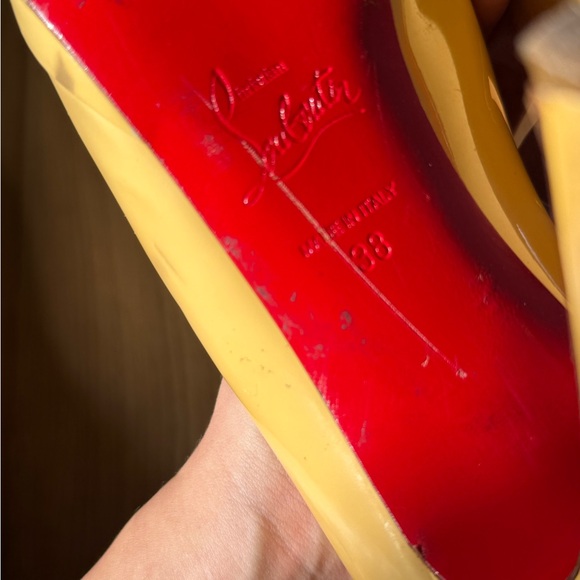 Christian Louboutin Beige Patent Leather Heels - Picture 10 of 15